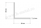 Cornier aluminiu 20x20x1.5 mm  1